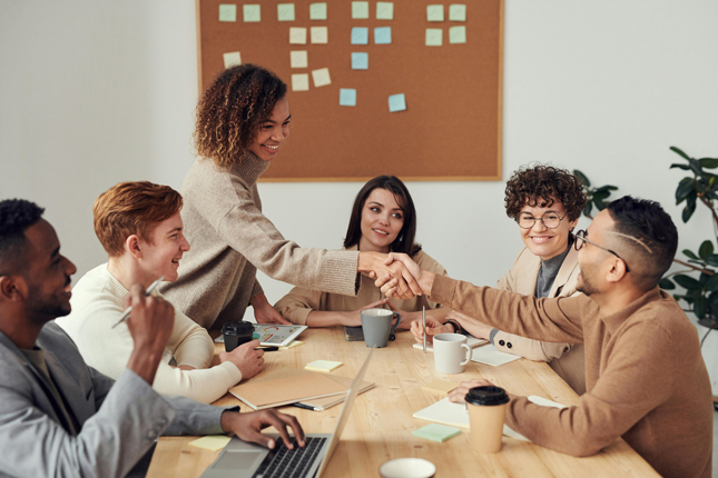 Digital Marketing team working together in a SEO and SEM campaign