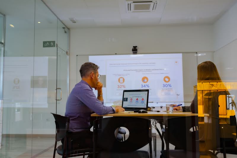 Optimanova's team in the office meeting room