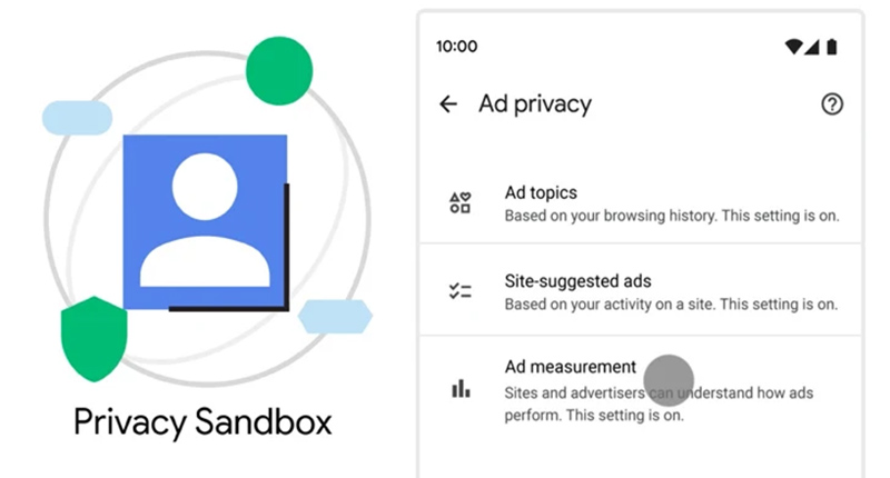 Privacy Sandbox settings interface with ad privacy options